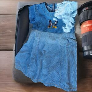 Vintage 1990 DISNEY Minnie Mickey Girls Dress Size 2T Disney Wear Made in US EUC